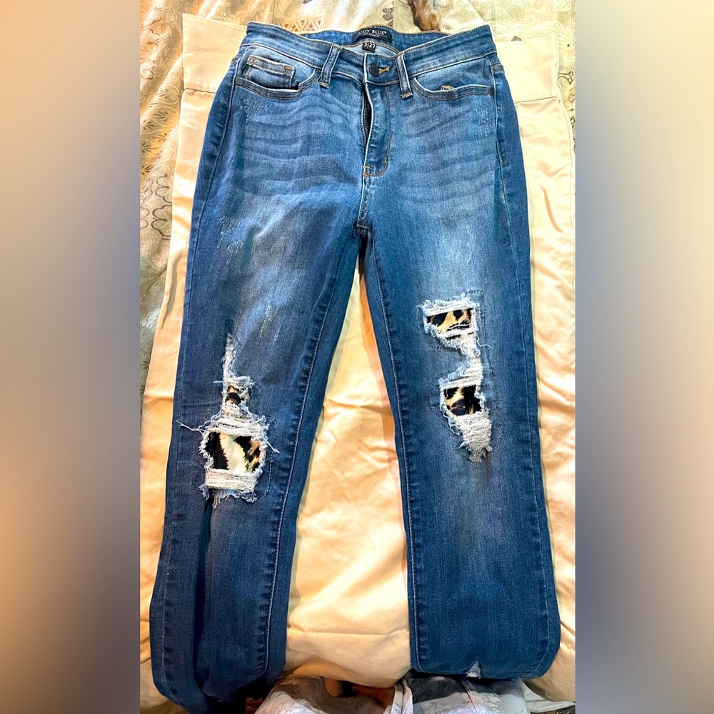 Judy Blue Leopard Print Jeans